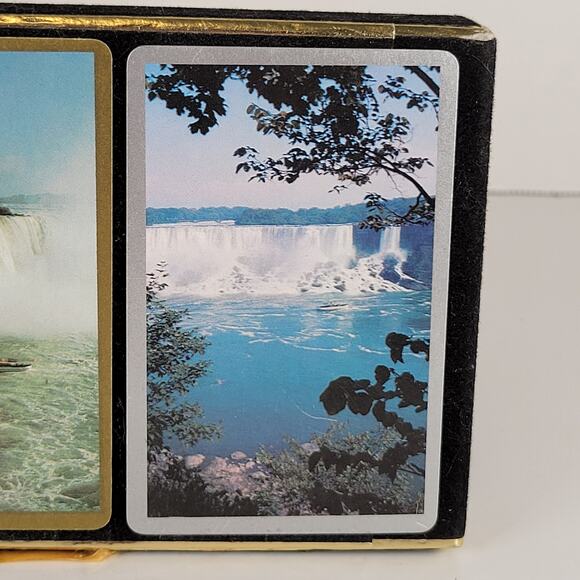 Vintage Congress Playing Cards Niagara Falls Cel-U-Tone Finish Double Deck Set - Picture 6 of 8